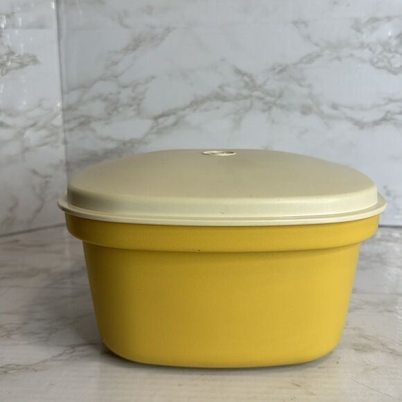 Vintage Tupperware Vegetable Steamer Cooker 3 Piece, Harvest Gold/Mustard - Picture 6 of 7